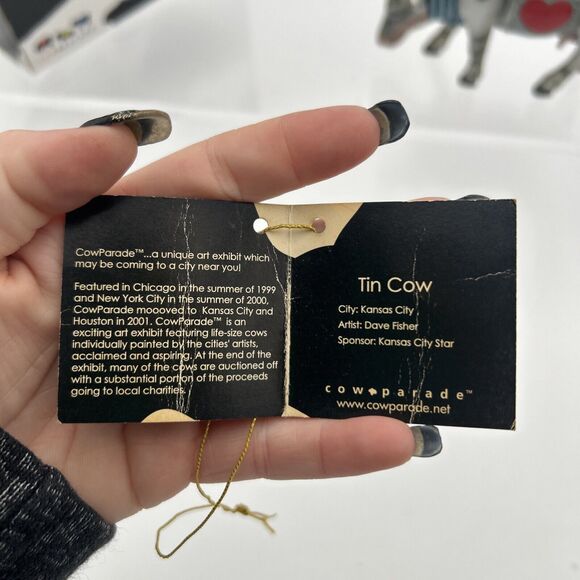 2002 Cow Parade Wizard of Oz Tin Man Cow No. 7242 w/ Box - Picture 6 of 14